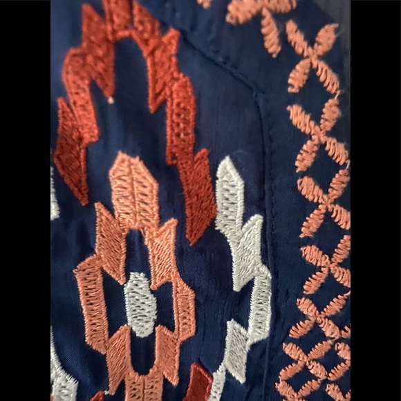 Style & Co. Boho Navy Blue Popover Top.      Medium - Picture 3 of 8